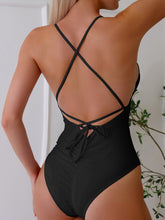 Load image into Gallery viewer, Crisscross Spaghetti Strap One-Piece Swimwear